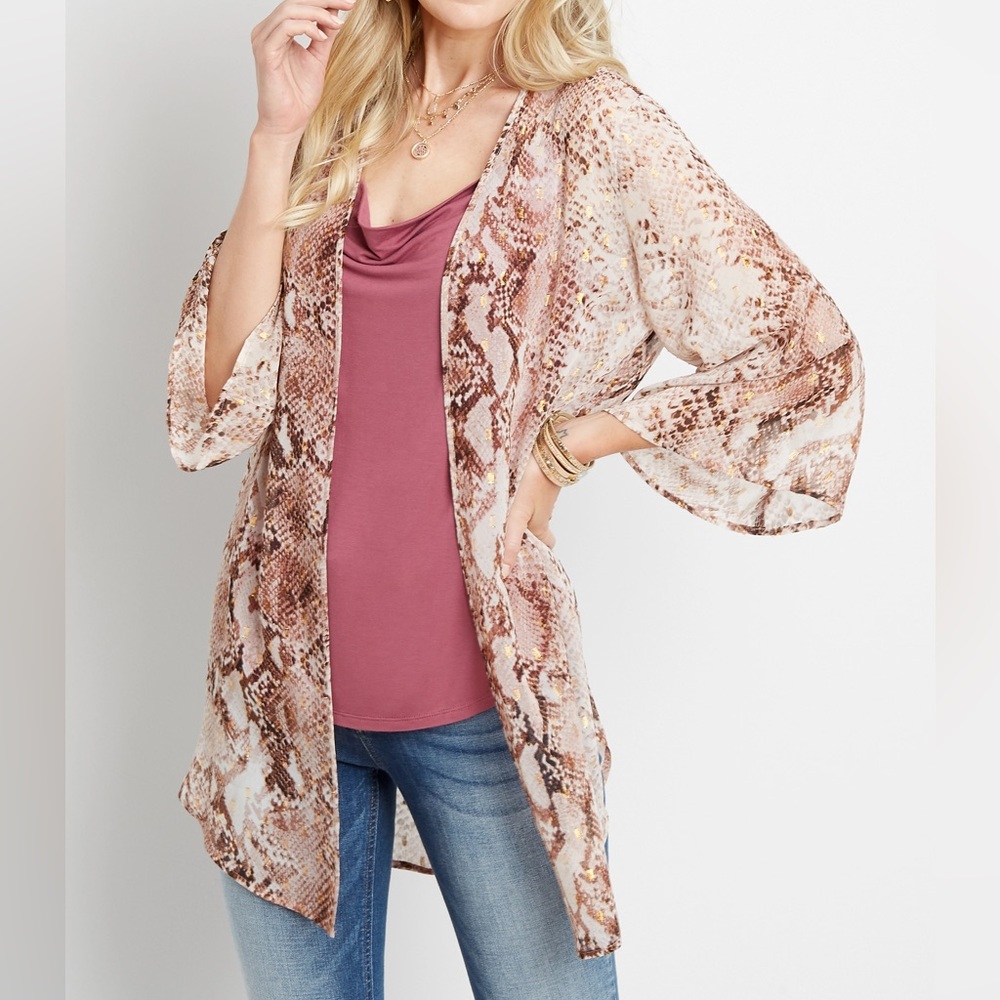Maurices Snake Print Kimono S/M